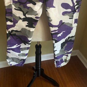 Purple and White army jeans unique